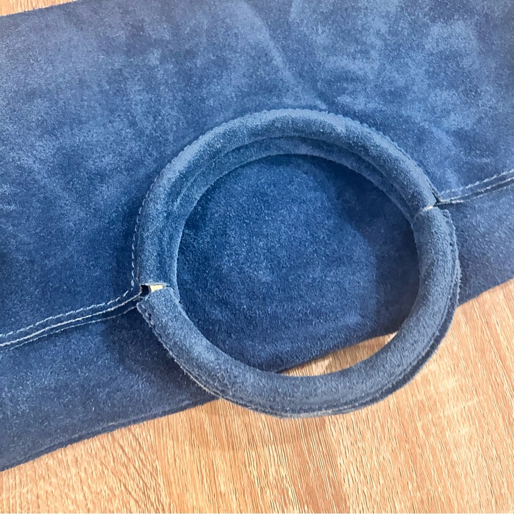 Oh My Bag main suede CHARLOTTE Blue denim real suede leather like new - Picture 4 of 10